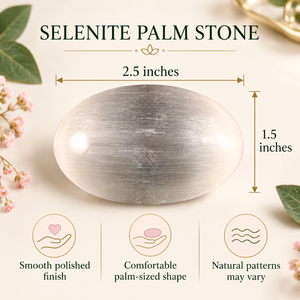 Natural Selenite Palm Stone Oval Crystal Hand Polished White Gemstone for Meditation Cleansing Home Decor Gift - Product Image 2