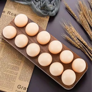 กล่องใส่ไข่ไม้เนื้อแข็งสไตล์เรียบง่ายสำหรับวางบนเคาน์เตอร์ครัว กล่องเก็บไข่สไตล์ฟาร์มเฮาส์ ทนทาน ใช้ตกแต่งได้ - Product Image 4