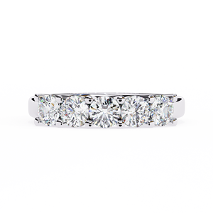 Anillo de Eternidad de Moissanita en Oro Blanco para Mujer, Corte Brillante Redondo, Engaste de Garras, Joyería Clásica para Boda - Product Image 1
