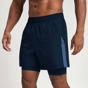 Men's Sports Casual Zipper Pocket Woven Double <b>Layer</b> Running Training Gym Wear Sportswear Quick Dry Men's Shorts - Product Image 1