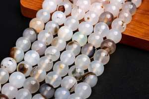 ลูกปัดหินอาเกตดอกไม้ธรรมชาติทรงกลมเกรดคุณภาพสำหรับทำเครื่องประดับ สร้อยข้อมือ สร้อยคอ งานฝีมือ DIY - Product Image 5