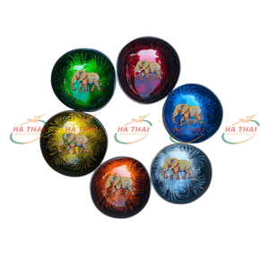 Bols en noix de coco faits à la main au Vietnam, articles en laque écologiques, artisanat décoratif, vente en gros, vaisselle durable en coquille - Product Image 4