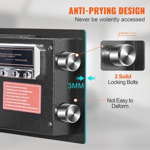 Caja Fuerte de Seguridad de Acero de 0.5 Pies Cúbicos para Montar en la Pared con Teclado Digital y 2 Llaves, Caja Fuerte para el Hogar para Proteger Dinero en Efectivo, Fácil Instalación - Product Image 4