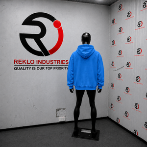 Sweat à capuche zippé surdimensionné bleu roi personnalisé pour homme, streetwear, imprimé graphique blanc, épaules tombantes, fermeture éclair intégrale, décontracté - Product Image 4