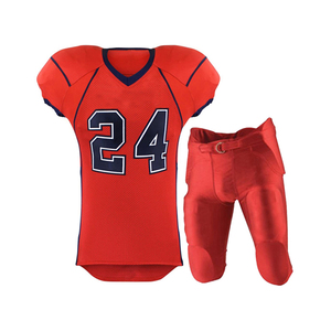 Uniforme de Fútbol Americano Personalizado, Jersey Rojo, Pantalones Verdes, Número 4, Sublimado, Cuello en V, Sin Mangas, Ropa Deportiva para Hombre Adulto - Product Image 6