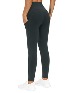 High-Waisted Women's Solid Color Knitted Yoga Pants Workout <b>Leggings</b> <b>with</b> <b>Pockets</b> High Control <b>Leggings</b> for Women - Product Image 4