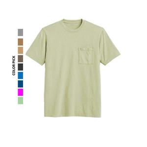 เสื้อยืดคอกว้าง แขนสั้น สีพื้น ผ้าฝ้าย ทรงปกติ สำหรับผู้ชาย แบบเรียบ ไม่มีลาย - Product Image 6