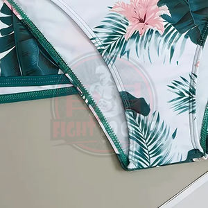 Ensemble de maillots de bain 3 pièces pour femmes, imprimé floral, haute élasticité, avec haut push-up, bas à dos croisé et jupe de plage, OEM ODM - Product Image 5