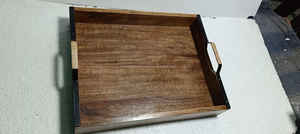 ถาดเสิร์ฟงานฝีมือ พร้อมตัวเลือกหูจับโลหะหรือไม้ สำหรับการเสิร์ฟสุดหรู ถาดไม้รูปทรงตามสั่ง คุณภาพสูง - Product Image 5