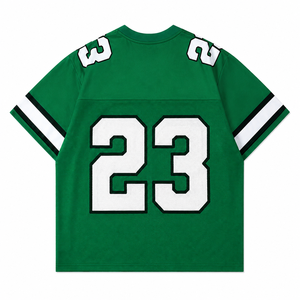 Maillot de football américain surdimensionné personnalisé en mesh, streetwear hip-hop, t-shirt de sport respirant à col en V pour homme, numéro 23 imprimé - Product Image 4