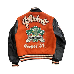 2022 Trendy Design Plus Size Crop Top Unisex Varsity Letterman Bomber Jacket Basket Ball College Chenille Embroidery logo Jacket - Product Image 2