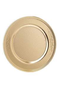 Plato Decorativo Redondo de Metal Dorado para Eventos de Boda, Vajilla Duradera y Reutilizable - Product Image 2