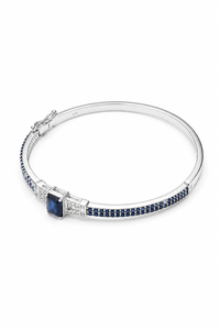 Brazalete de Zafiro Azul y Diamantes en Plata de Ley 92.5 KLSB-20785 - Product Image 4