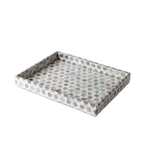 Bandeja de Madera para Servir Alimentos con Perlas, Forma Rectangular, con Asas, Multiusos, para Cocina - Product Image 1