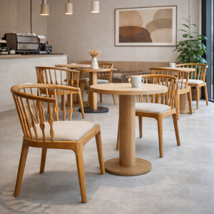 Fauteuil d'appoint en bois d'acajou et de sungkai de qualité supérieure, de qualité commerciale, pour les intérieurs de bars et clubs de luxe, fabriqué en Indonésie - Product Image 1
