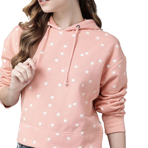 เสื้อฮู้ดครอปท็อปผ้าฝ้ายสำหรับผู้หญิงแบบกำหนดเองสำหรับฤดูหนาว พร้อมโลโก้สั่งทำด้านหน้า สำหรับการสั่งซื้อจำนวนมาก สำหรับผู้ส่งออกระหว่างประเทศ - Product Image 4