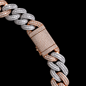 Luxurious 18K <b>Solid</b> Gold Moissanite Diamond Chain <b>Necklace</b> Round Brilliant Cut Micro Insert Link Chain Unisex Man's Collection - Product Image 4