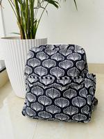 Sac à dos unisexe vintage en coton matelassé léger et pliable, imprimé floral, fermeture éclair, fait main, écologique et recyclable