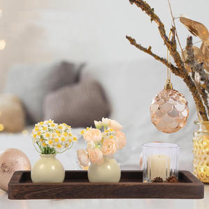 Plateau de service fait main en bois de pin de haute qualité pour plateau décoratif à usage multiple pour le dîner boissons collations décor de cuisine et de salle de bain - Product Image 3