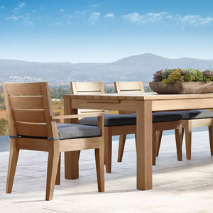 Mesa de Comedor Extensible Moderna para Exteriores, de Madera de Teca Sólida, con Extensión de Hoja Expandible, Resistente a la Intemperie, para Comedor de Resort o Villa - Product Image 6