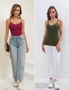 Camiseta sin mangas informal de verano para mujer, de algodón premium con elastano, tirantes finos, acanalada, suave, transpirable y cómoda. - Product Image 3