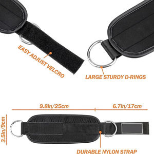 Sangles de cheville de sport réglables en néoprène rembourré avec anneaux en D pour la protection et le soutien des abducteurs et des jambes lors de l'entraînement, avec renfort en acier - Product Image 4