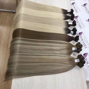 Extensiones de Cabello Humano Natural Virgen al Por Mayor, Cabello Remy Peruano Real Ruso, Tejido a Mano, Balayage - Product Image 5