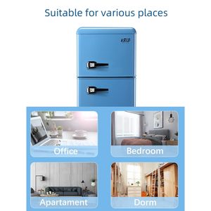 Mini Frigorifero Retro da 3,5 Piedi Cubi, Congelatore Compatto a 2 Porte con Termostato Meccanico Regolabile, Piccolo Refrigeratore per Bevande - Product Image 6