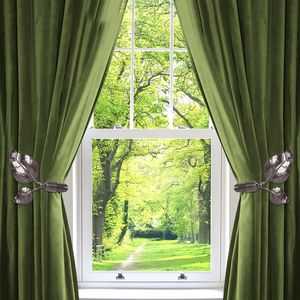 Handmade Metal Leaf Shaped Curtain Holdbacks 2pcs Antique Brass Wall <b>Tieback</b> <b>Hook</b> Pull Backs Elegant Side Curtain Holders for - Product Image 4