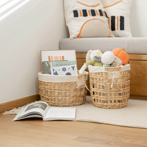 Organisateur de cubes écologique et durable en jacinthe d'eau, panier à linge en osier tendance de haute qualité pour la décoration de la maison - Product Image 5