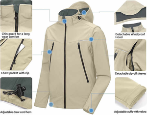 Veste softshell pour homme avec tissu extensible et doublure thermique, idéale pour les vestes masculines - Product Image 1