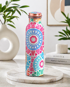 Luxury Meena Art <b>Copper</b> <b>Bottle</b> 950ml Handmade Leak Resistant Water <b>Bottle</b> Supplier - Product Image 2