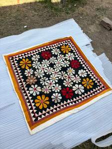 ผ้าปะติดปักลายวินเทจทำมือ – แผงผ้าตกแต่งสไตล์โบโฮหลากสี - Product Image 2