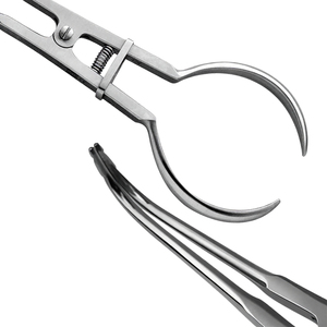 Pinza de dique de goma manual University Washington con anillo de bloqueo de acción de resorte de acero inoxidable y mango curvo, para uso dental, de ROBOZ TECH - Product Image 6