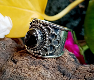 <b>925</b> Sterling <b>Silver</b> Handmade Classic Wedding <b>Ring</b> with Black Onyx Gemstone Fine Engagement and Anniversary Jewellery - Product Image 6