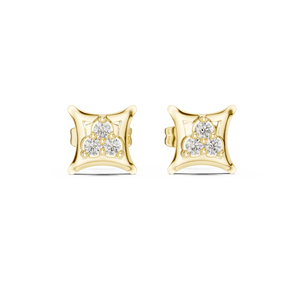 Pendientes Clásicos de Oro Amarillo de 14K y 18K con Forma de Cometa, Tres Piedras, Corte Redondo, Diamante Cultivado en Laboratorio de 0.13CT DEF VVS, Joyería Nupcial ODM - Product Image 3