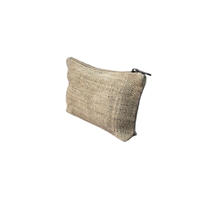 Pochette zippée en chanvre naturel faite à la main, organiseur de cosmétiques écologique, trousse de toilette avec doublure en coton, logo personnalisé accepté - Product Image 3