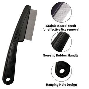 Stainless Steel Comb Yumflan Dandruff Comb Stainless Steel Fine Tooth Dandruff Remover Professional Scalp Comb Hair Comb For <b>Men</b> - Product Image 4