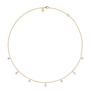 Luxuriöse Tautropfen-Halskette aus Sterlingsilber 9KT, 10KT, 14KT, 18KT mit Laborgezüchteten Mix-Cut-Diamanten Premium-Halskette für Frauen Geschenk - Product Image 4
