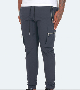 Pantalon de survêtement en toile de coton léger, décontracté, imperméable, respirant, à taille élastique, avec logo personnalisé, de haute qualité, pour la vente en gros - Product Image 1