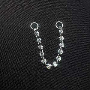 14K Solid Gold Floating Diamond Connector Charm 54MM Chain Add On <b>Earring</b> - Product Image 4