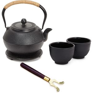 Set da Tè Giapponese in Ghisa da 1200 mL con 2 Tazze e Infusore in Acciaio Inox, Bollitore da Fornello per Tè Sfuso Kung Fu - Product Image 1