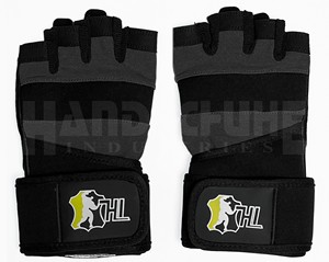 Gants de sport en PU à demi-doigts avec sangle de poignet réglable pour la musculation, le bodybuilding et l'exercice physique - Unisexe - Product Image 3