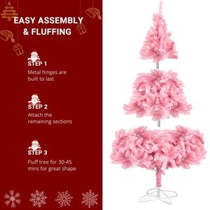 Albero di Natale FCH 7ft 1800 Rami in PVC e Ferro Rosa, Albero di Natale Durevole e Elegante con Supporto - Product Image 4