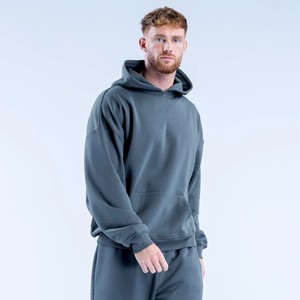 Sudadera con Capucha de Felpa para Hombre, con Logotipo Frontal Personalizado, Ajuste Regular, Color Sólido, Resistente al Viento, de Punto, Venta al por Mayor, Última Tendencia - Product Image 3