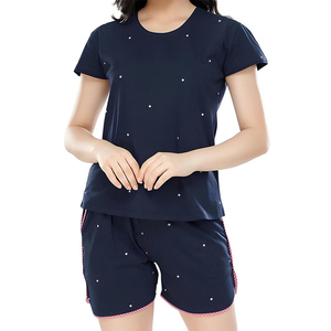 Conjunto Deportivo de 2 Piezas para Mujer, Camiseta de Manga Corta y Pantalones Cortos con Diseño de Puntos de Diamantes de Imitación, Tejido de Poliéster de Secado Rápido, Primavera Verano - Product Image 1