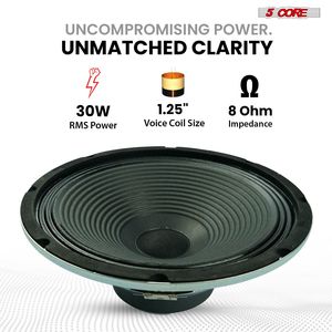 Altoparlante per Chitarra da 10 Pollici, 60W, 8/16 Ohm, Magnete da 25 Oz, Bobina da 1,25 Pollici, Driver per Amplificatore - Product Image 3