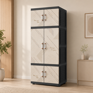 Naiba Fit Pro Plastic Cabinet/Wardrobe with Blooming Everyday Flat Panel Hinged Doors for Clothing and Bedroom Storage - Product Image 1