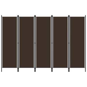 ฉากกั้นห้อง 5 บาน สีน้ำตาล ขนาด 98.4"x70.9" ฉากกั้นและพาร์ติชั่นสวยงามสำหรับตกแต่งบ้าน - Product Image 1