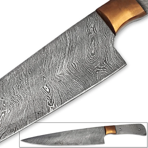 Couteau de Chef Professionnel en Acier Damas Fait Main LEGACY BLADES, Manche Vierge, Couteau de Cuisine Personnalisé, Fabricant OEM - Product Image 3